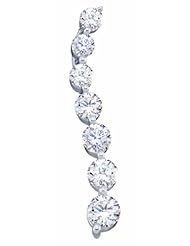 1.0ctw Diamond Journey Pendant 14K White Gold