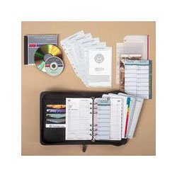 Sierra Leather-Like Zipped Organizer Starter Set, Classic: 5-1/2x8-1/2, Black AAG99381