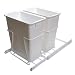 30 Quart Double Bin Slide-Out Waste Bins - White