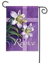 Rejoice Easter Garden Flag