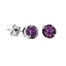 Natural 6MM Round Cut Amethyst Stud Earrings In title=