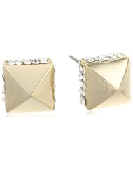 Vince Camuto Gold and Crystal Mini Stud Earrings