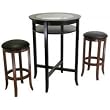 3pc Pub Table with Stools with Espresso Faux Leather By Winsome Furniture