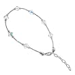 bda013 Made with Swarovski Elements&reg; Clear Crystal .925 Sterling Silver Anklet 9" 9.5" 10" Ankle Bracelet With Lobster Clasps