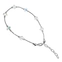 Clear Swarovski Crystal 9" 9.5" 10" Ankle Bracelet Sterling Silver Anklet With Lobster Clasp