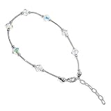 Clear Swarovski Crystal Ankle Bracelet 9 9.5 10 Sterling Silver Anklet With Lobster Clasp