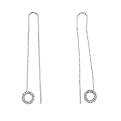 Sterling Silver Cubic Zirconia and White Circle Threader Earrings