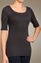 Michael Stars Wide Scoop Neck Elbow Sleeve Supima Tee (8779) one size/Oxide