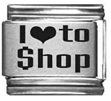 Clearly Charming I Heart to Shop Laser Italian Charm