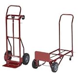 Safco(R) Heavy-Duty Convertible Hand Truck, 300-400 Lb. Capacity, 8in. Wheel