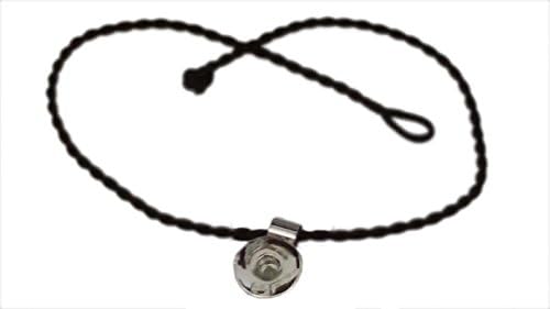 Snap Charming 18 mm Snap Charm Spacer with Black Cord Interchangeable Jewelry Snap Accessory