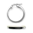 18k White Gold and Enamel Hoop Earrings
