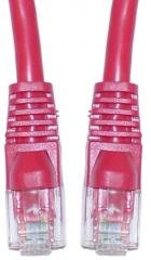 CAT5E, UTP, with Molded Boot, 350MHz, Red, 1 ft