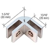 CRL Chrome Anodized Aluminum Two-Way 90 Degree Glass Connector - E214A
