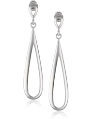 Sterling Silver Elongated Teardrop Drop Post Earrings