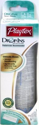 Playtex Drop-Ins Original Nurser 8 oz. BPA Free (3-Pack)