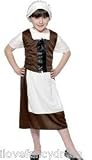 TUDOR GIRLS COSTUME HISTORIC FANCY DRESS & HAT L, 9-11YRS
