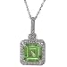 1/5ctw Peridot and Pave Diamond Pendant