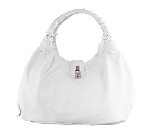 BOVARI XL White Calf Crystal Edition Bag Handtasche