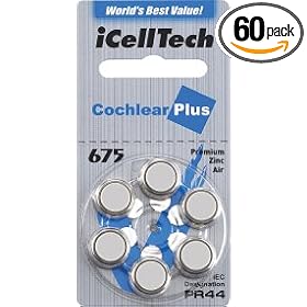 iCell Tech Size 675 Cochlear Implant (60 batteries)