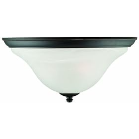Design House 514976 Drake 2-Light Ceiling Mount, 6.25-Inch by 12.75-Inch, Oil Rubbed Bronze
