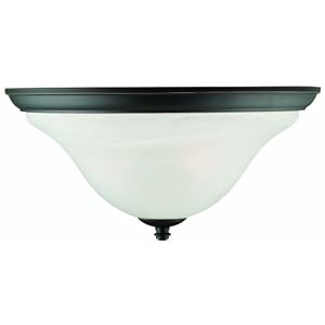Design House 514976 Drake 2-Light Ceiling Mount, 6.25-Inch by 12.75-Inch, Oil Rubbed... by Design House
