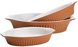 Review Reco International 30952 / Reco International Oval Baking Set of 3, Terra Cotta/White