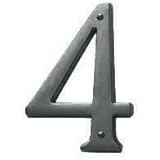 Baldwin 90674.102.CD Solid Brass House Number 4, Oil Rubbed Bronze