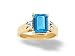 14K Yellow Gold Genuine Emerald-cut Blue Topaz and Diamond Ring