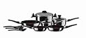 T-Fal Perfect Cook 12-Piece Hard Enamel Cookware Set, Black