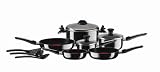 T-Fal Perfect Cook Hard Enamel 12-Piece Cookware Set, Black