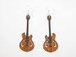 Tangerine Guitar Wooden Earrings