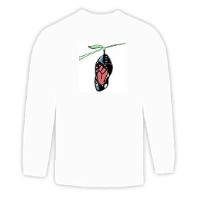 Long Sleeve T-shirt with metamorphosis, cocoon, chrysalis, butterfly, branch