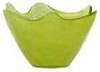 Colorful Recycled Art Glass Small Banana Yellow Wave Rim Bowl 8"D, 5"H