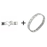 Id Heart Link April Birthstone Italian Charm Bracelet