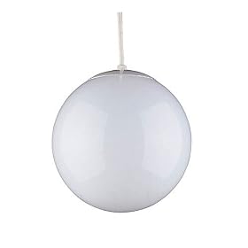 Sea Gull Lighting 6020-15 Single-Light Globe Pendant, White with Opal Glass by Sea Gull Lighting