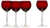 Lenox Crystal Holiday Gems Ruby Balloon Glasses, Set of 4
