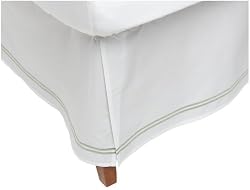 Pinzon 400-Thread-Count 100% Cotton Sateen Hotel Satin Stitch King Bed Skirt, Sage