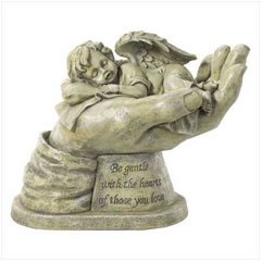 CHERISHED CHERUB STATUE GARDEN ANGEL OUTDOOR YARD PATIO