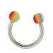 STAINLESS STEEL HORSESHOE WITH BALL RAINBOW Gauge: 14, Ball Size: 4mm Sold as a Pair