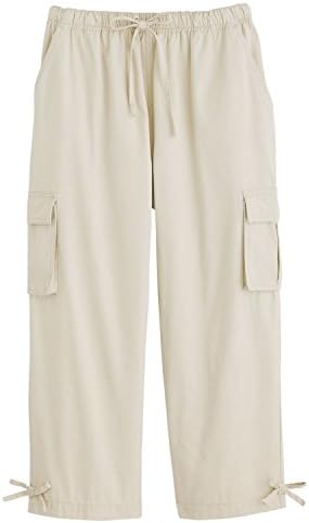 Blair Women's Plus Size Cargo Walking Capris - 2XL Stone