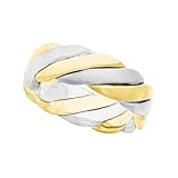 14K Two-Tone Gold Hand-Woven Wedding Band For Men and Women - Sizes 5 - 12.5
