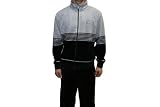 Fila Men's Velour Grey and Black Striped Complete Tracksuit