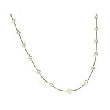 14K White Gold Necklace Enhanced with Cultured Freshwater Akoya Pearls