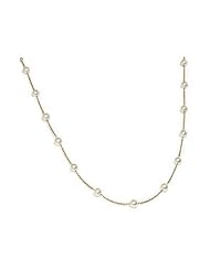 14K White Gold Necklace Enhanced with Cultured Akoya Pearls