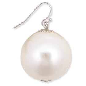 Large Faux Pearl Dangle Earring