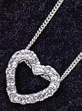 Necklace - Sterling Silver Cubic Zirconia Heart Pendant w/Chain