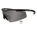 Wiley X PT-3 Sunglasses Black Frame w/3 Lens Set - Smoke Green, Light Rust, Clear