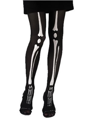 Sexy Black Skeleton Anorexic Costume Pantyhose Tights