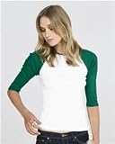Bella Ladies' 1×1 Rib 3/4 Sleeve Raglan T-Shirt 2000